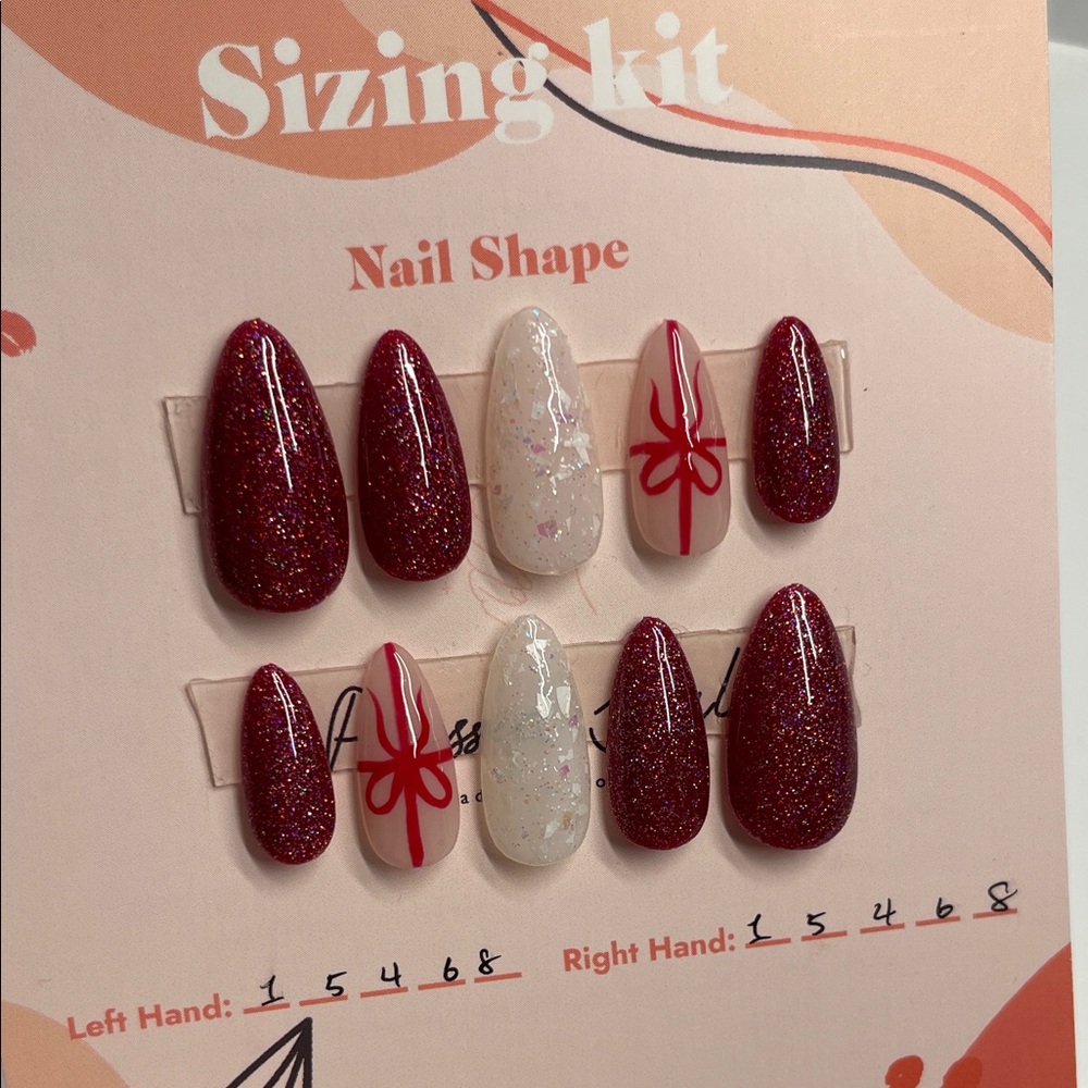 Glitter Snowflake Reusable Press-On Nails with Prep Kit